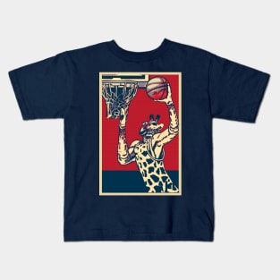 Giraffe Playing Basketball Kids T-Shirt